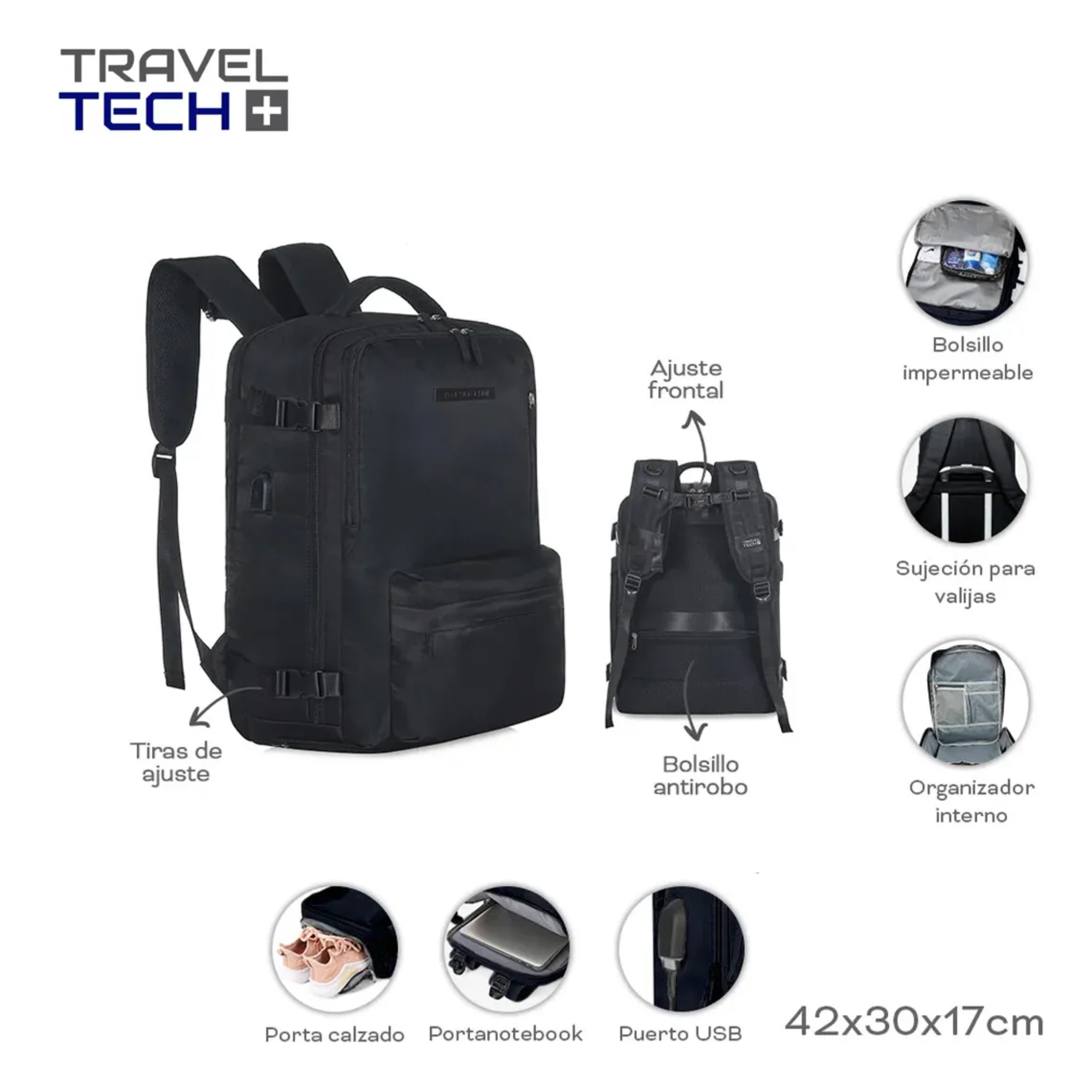 Mochila VIRAL de viaje TRAVEL TECH - Image 2